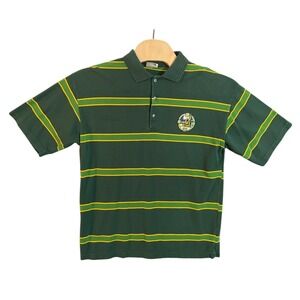 O'Neills Mens Green Striped Polo Shirt Short Sleeve Irish Crest Size L EUR 4/5
